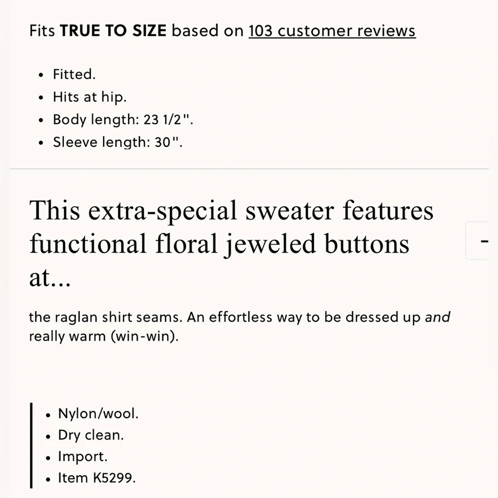 Crewneck sweater with jeweled buttons SzL